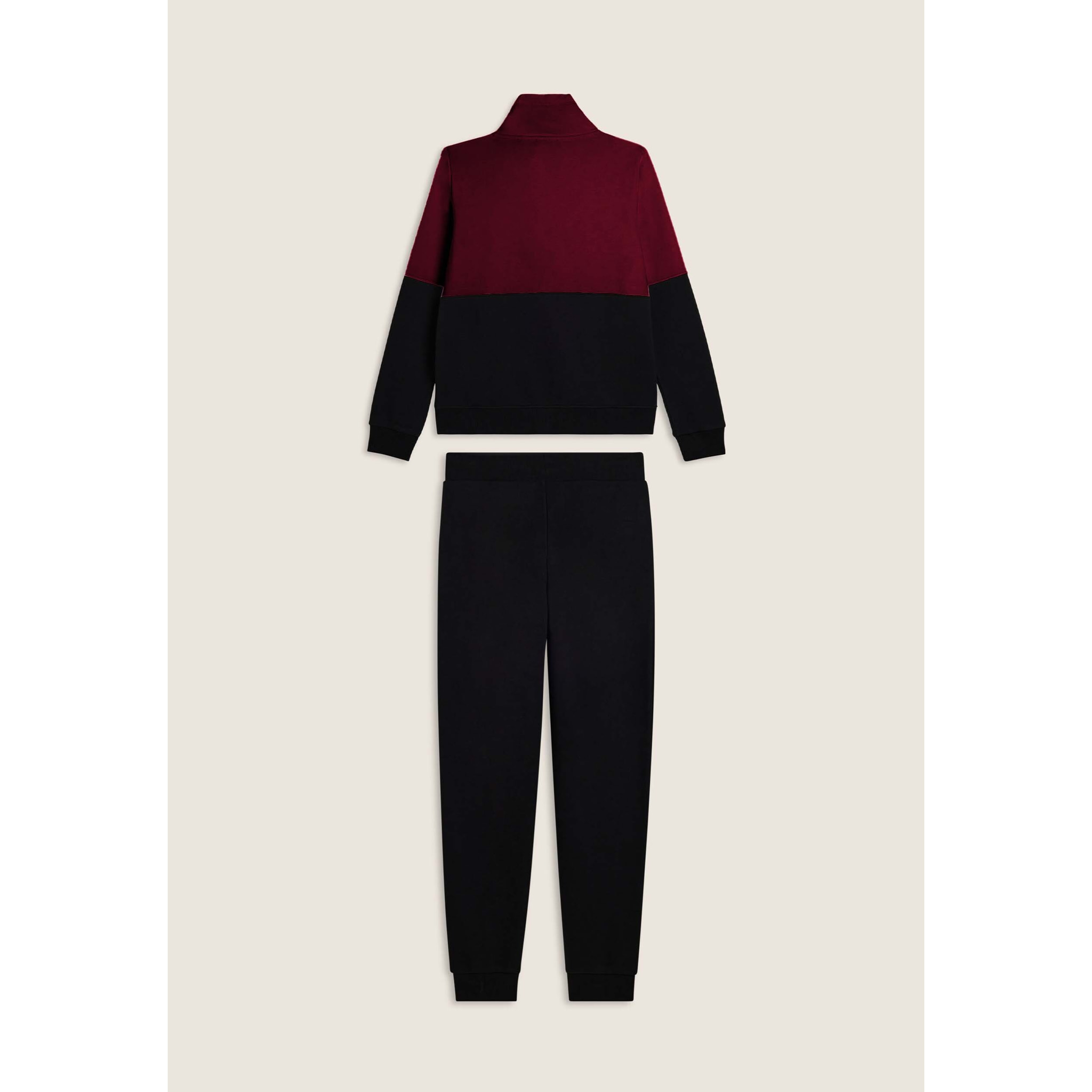 Tuta con zip e collo alto decorata da inserti animalier