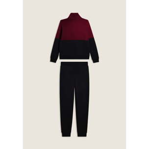 Tuta con zip e collo alto decorata da inserti animalier