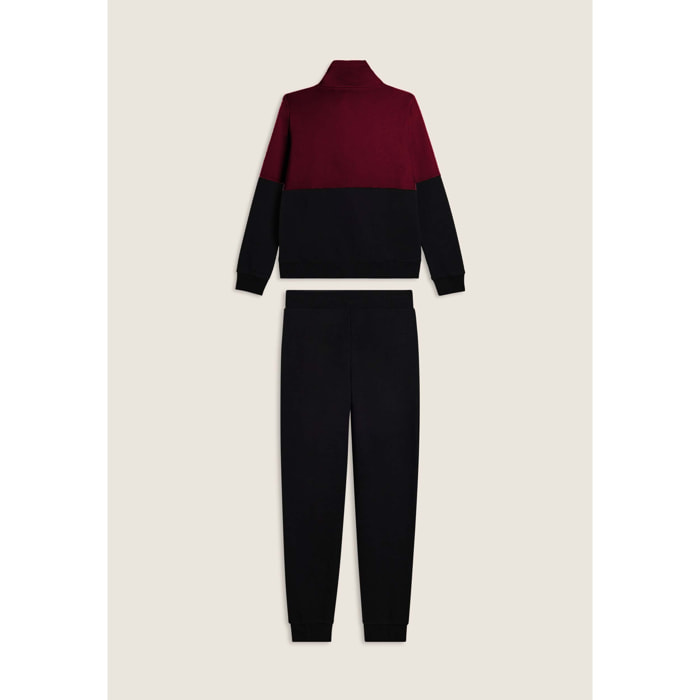 Tuta con zip e collo alto decorata da inserti animalier