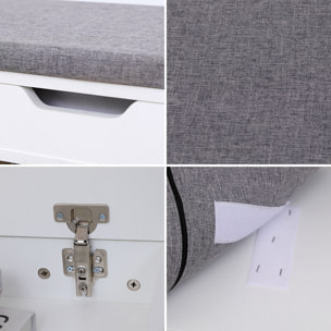 Meuble à chaussures deux casiers avec coffre blanc ALAN