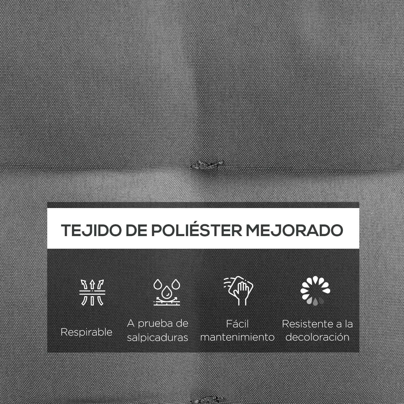 Juego de 6 Cojines para Sillas de Comedor, 40x40 cm, 6 Piezas, Cojines para Sillas de Jardín Acolchados con Cintas y Fundas Extraíbles, Gris Oscuro