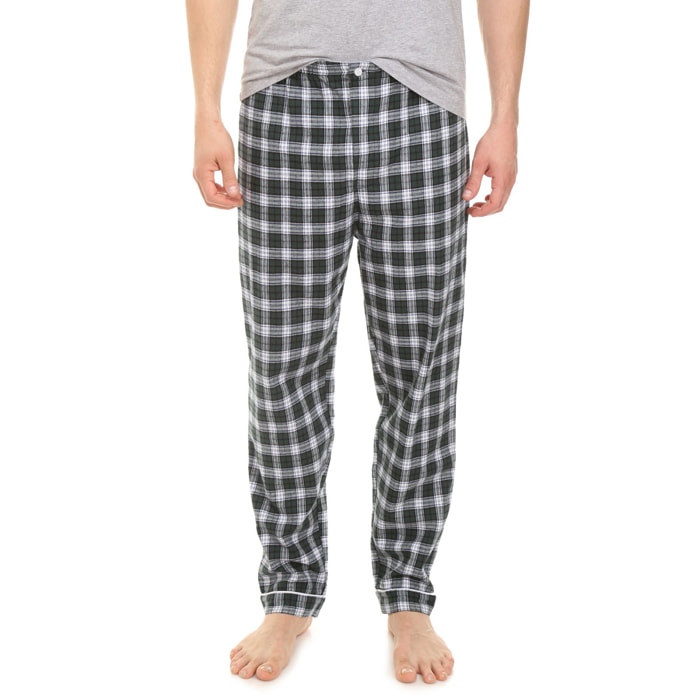 Pantalone UOMO flanella invernale scozzese verde
