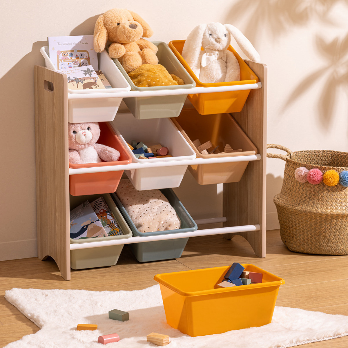 Meuble rangement enfant "Iduna" 60x64cm multicolore