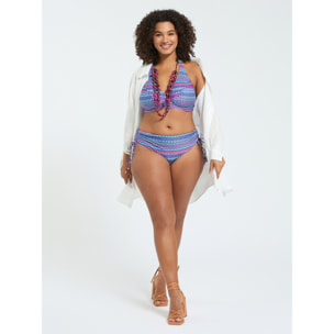 Fiorella Rubino - Bikini con estampado multicolor y lazos - Violeta