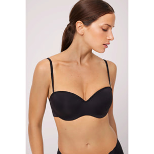 Reggiseno multiposizione nero senza spalline, coppe B e C