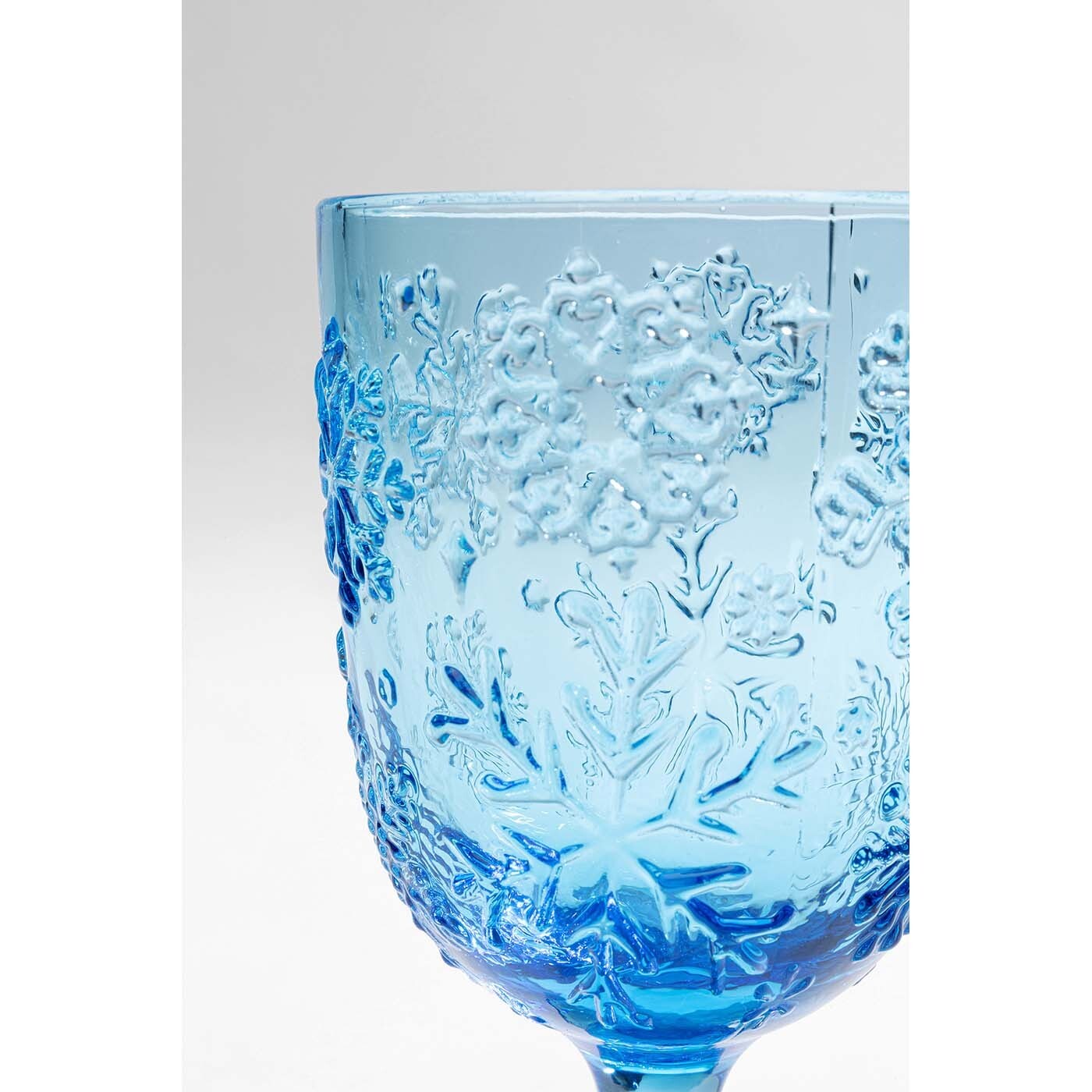 Verres à vin Ice Flowers bleus set de 6 Kare Design