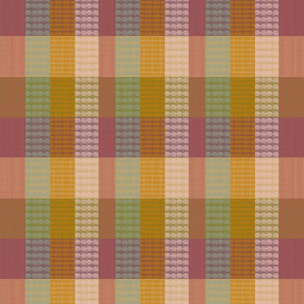 Nappe pur coton enduit motif jacquard vert orange Mille halos prunus