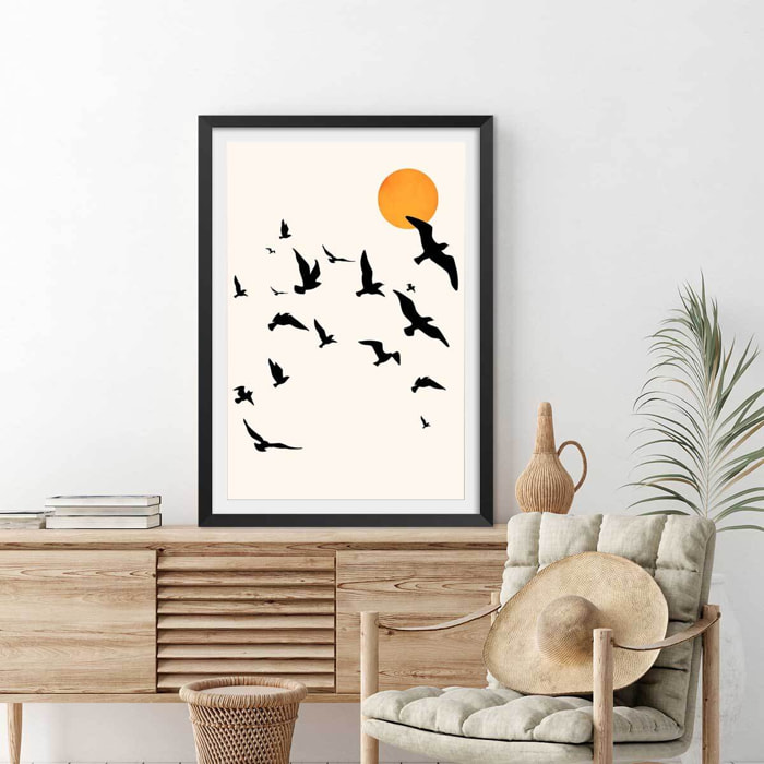 Affiche ""Envolee Up and Away"" Affiche sous cadre noir