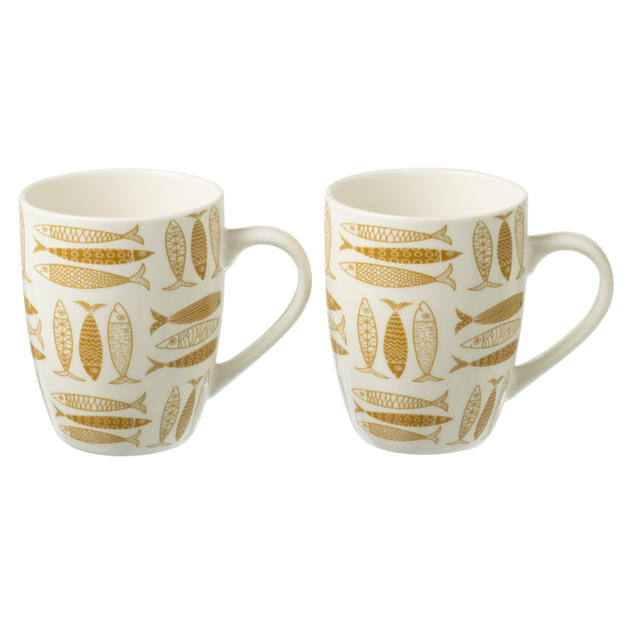 J-Line tasse - céramique - brun - boîte de 2