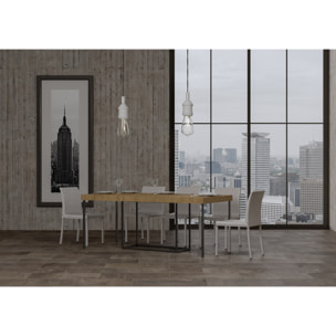 Consola extensible 90x40/196 cm Nordica Small Premium Roble Natural estructura Antracita