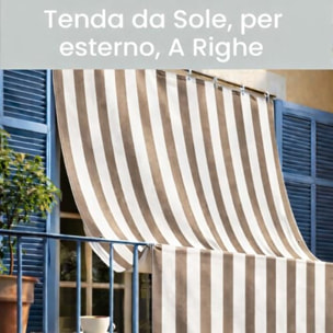 Intrecci Tenda da Sole Impermeabile per Verande e Balconi con Occhielli Righe tortora