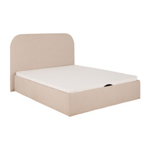 Lit coffre en ton beige pour les sommiers en différentes tailles