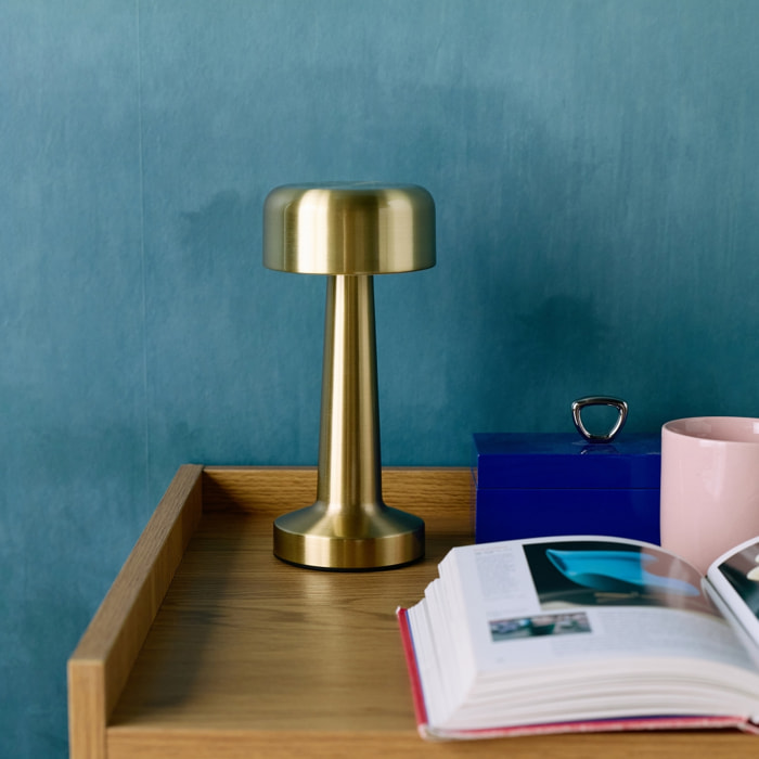 Lampe de table intérieur LED métal doré Ø9cm David