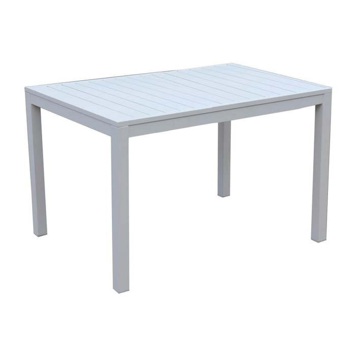 Tavolo Sullivan Vacchetti in alluminio bianco rettangolare cm70x53h75