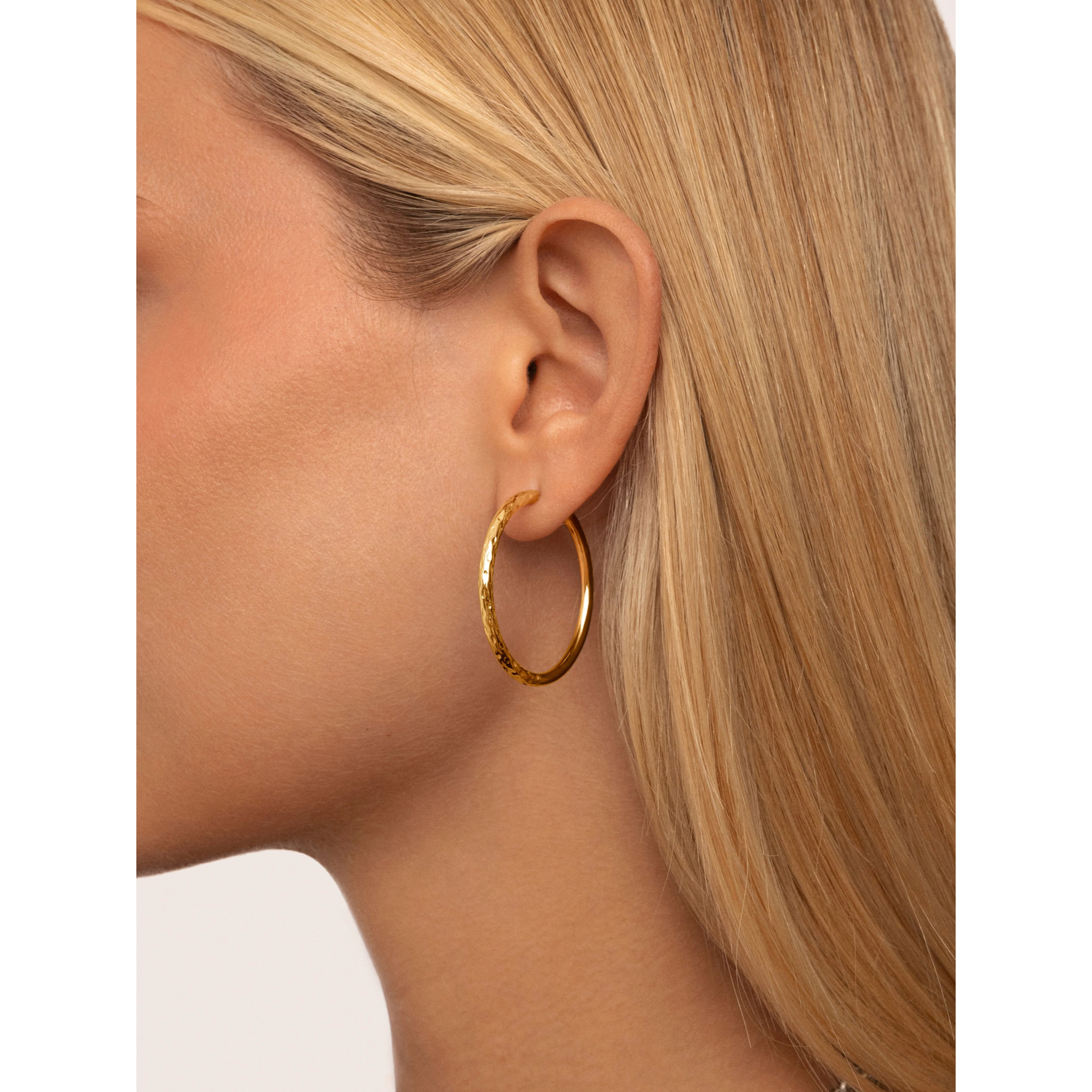 Orecchino River L  in Acciaio Placcato Oro