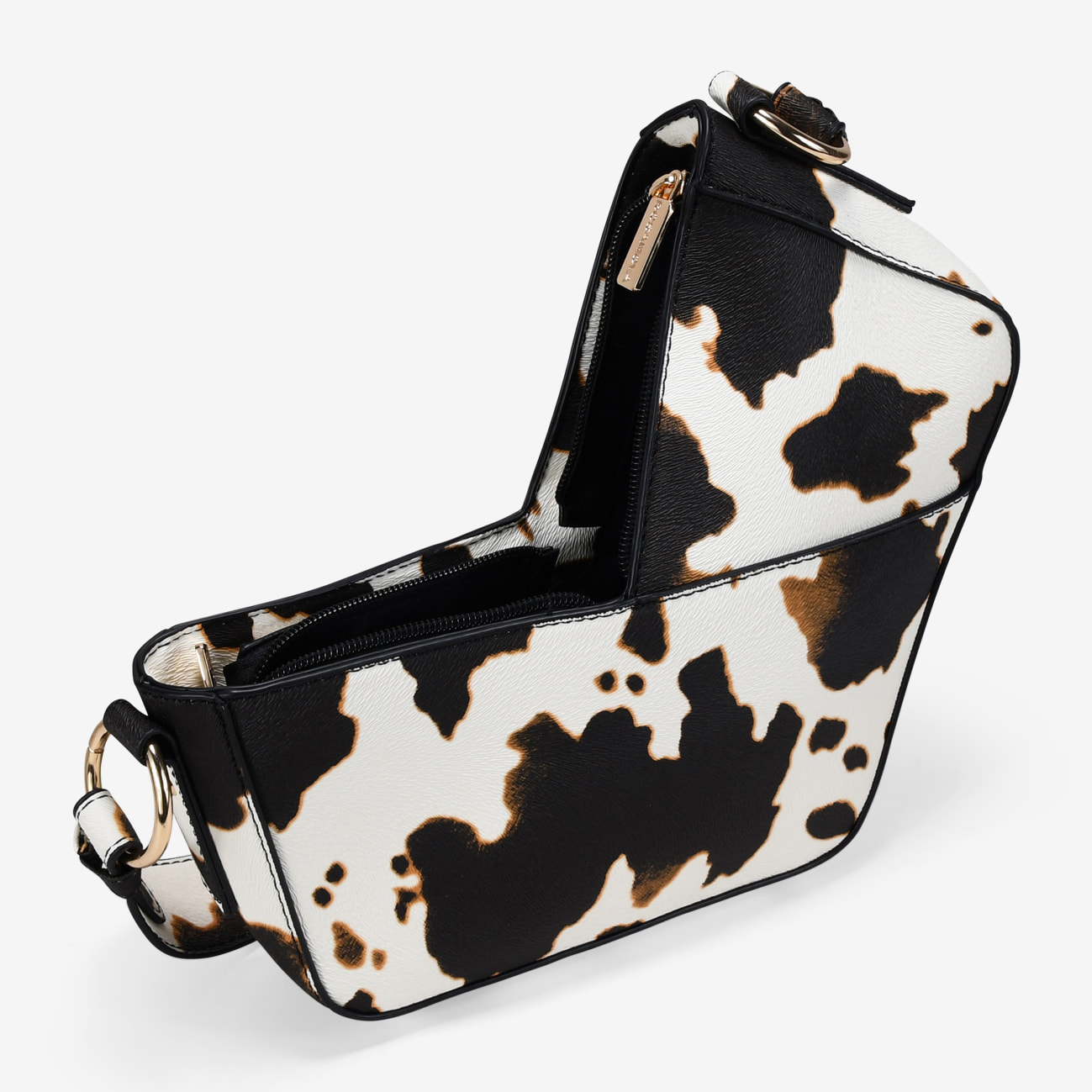 Bolso pequeño de hombro estampado de vaca
