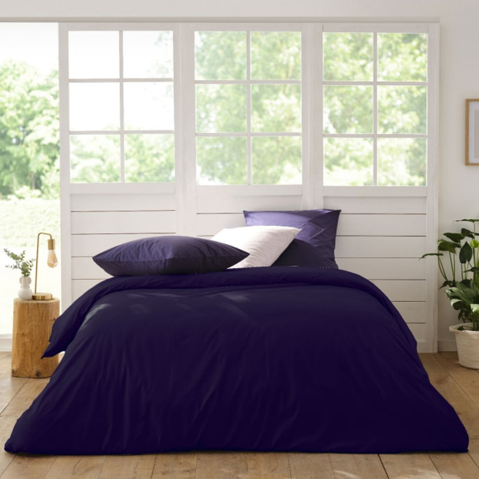 Housse de couette en percale de coton - Marine