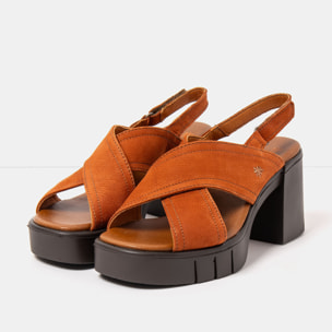 Sandalias con tacón 1990 NOBUCK DARK ORANGE-BROWN / EIVISSA color Dark orange-brown