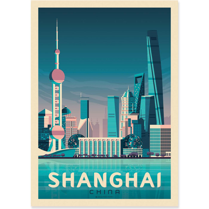 Affiche - Shanghai - Olahoop Travel Posters