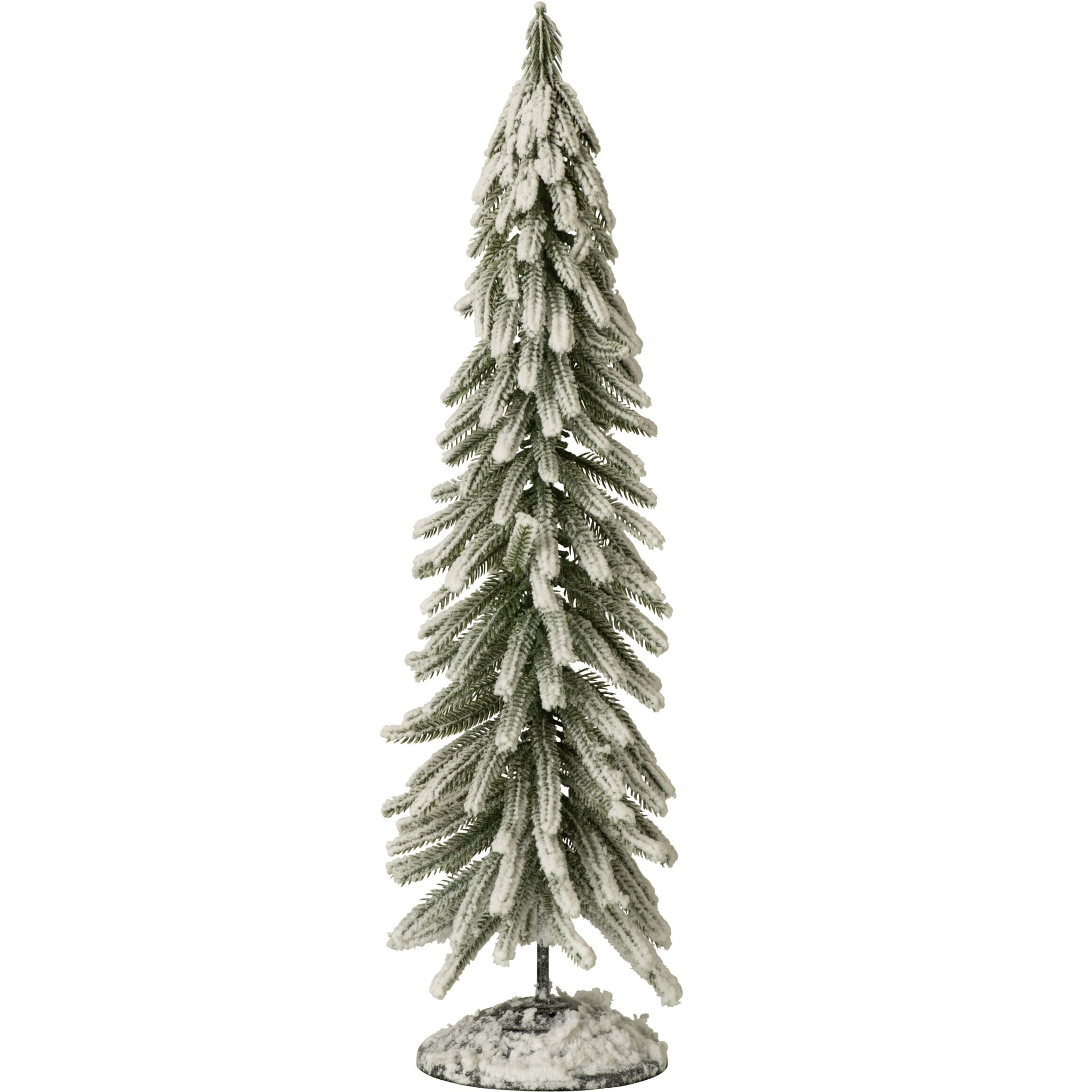 J-Line sapin de Noël avec neige - PET - vert foncé/blanc - large