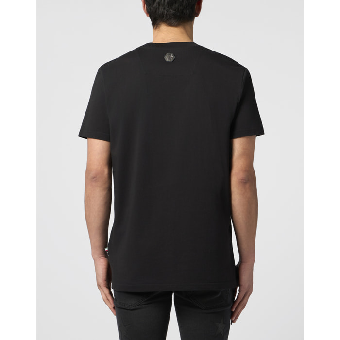 PHILIPP PLEIN Round Neck T-Shirt Raw Edge Monogram Monogram