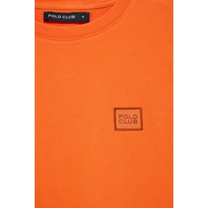 Camiseta naranja garment dye con detalle Polo Club