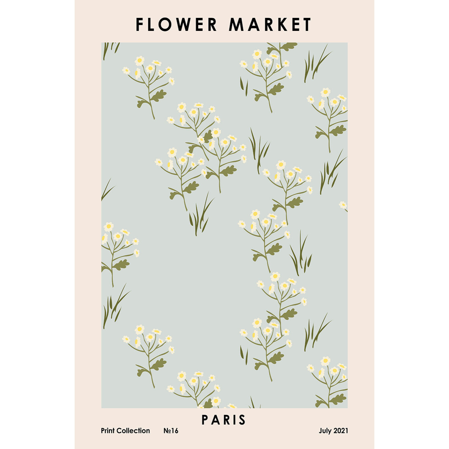 Tableau fleurs paris flower market  Toile imprimée