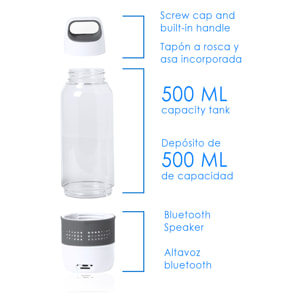 Borraccia con Altoparlante Padow, 500ml, funzione vivavoce e lettore di micro SD