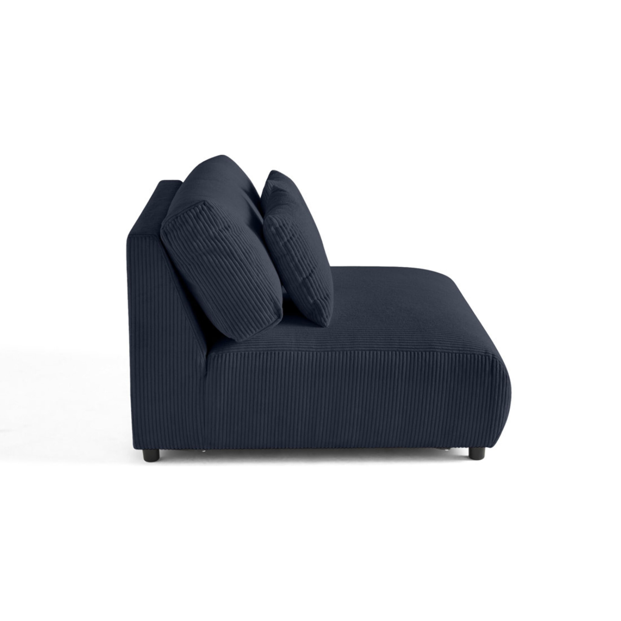 Garance - module d'assise 2 places - en velours côtelé - Bleu nuit