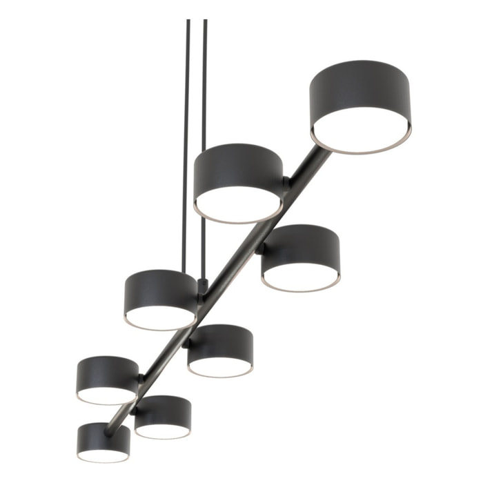 Lampada a sospensione Megara in acciaio nero opaco