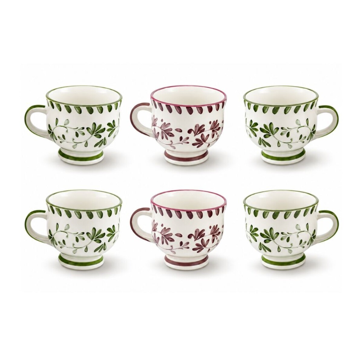 Lot de 6 mugs à pieds, TRATTORIA