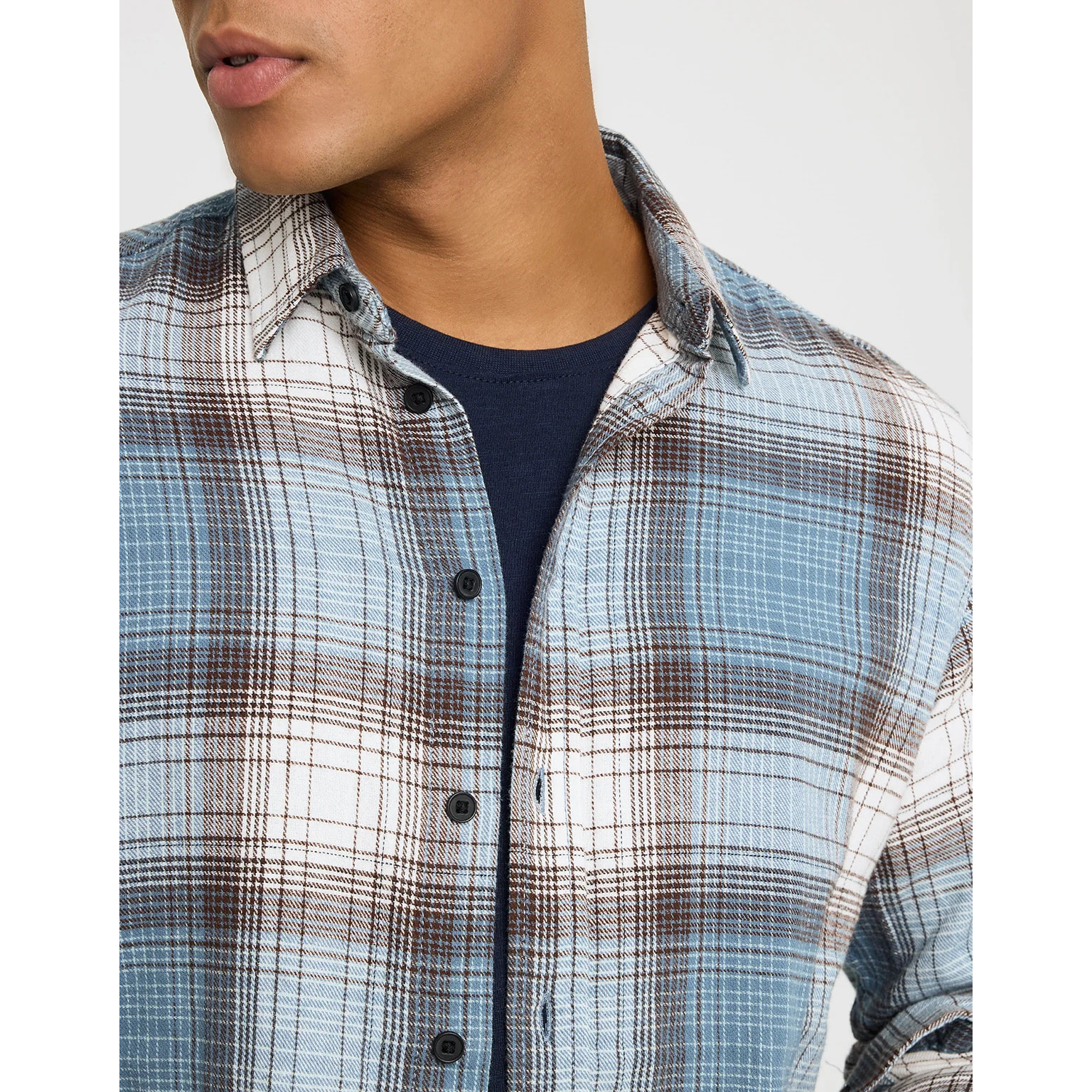 Camisa Manga Larga Cuadros Azul - Jelvel