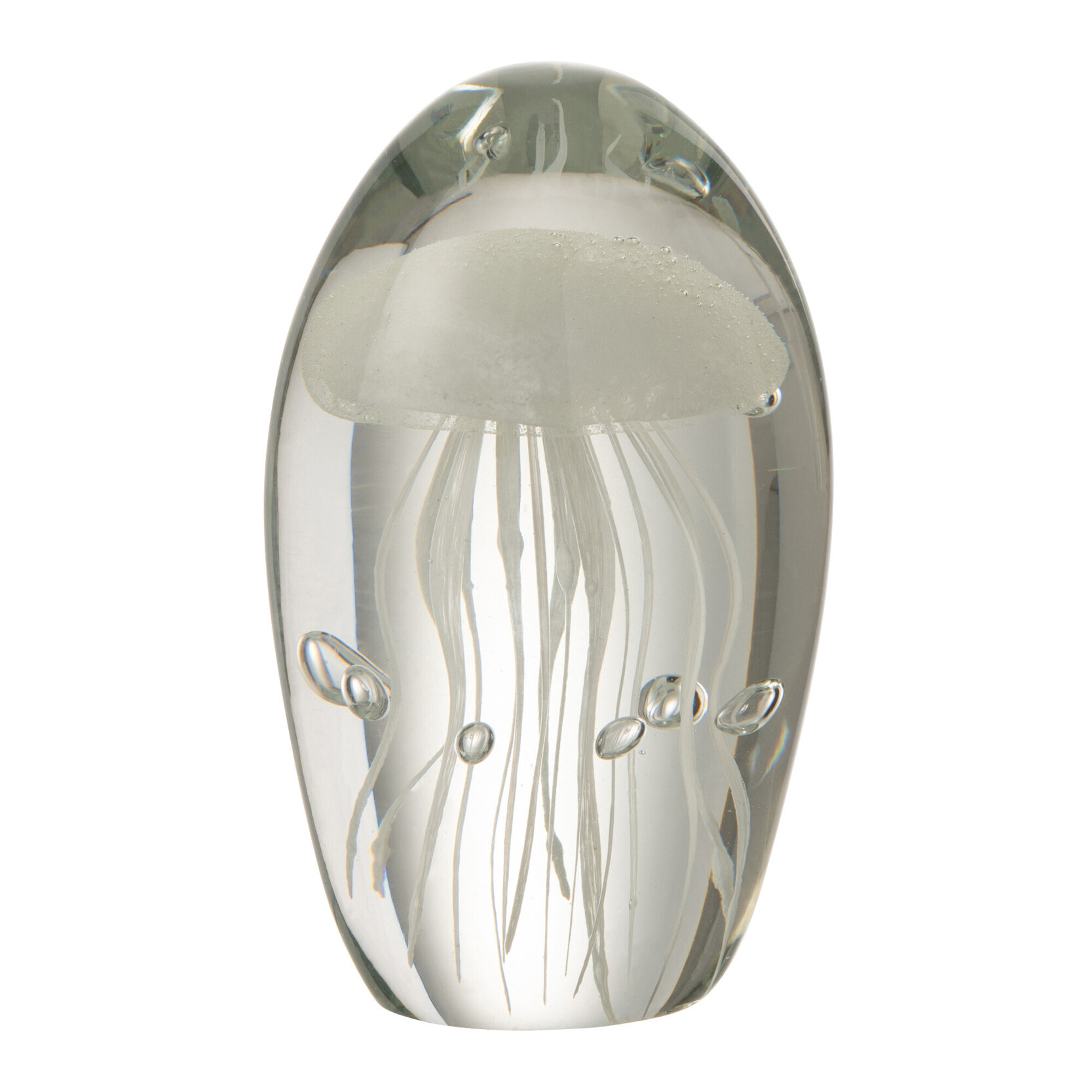 J-Line Presse-Papier Méduse En Verre Blanc Small