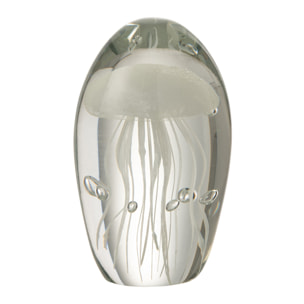 J-Line Presse-Papier Méduse En Verre Blanc Small