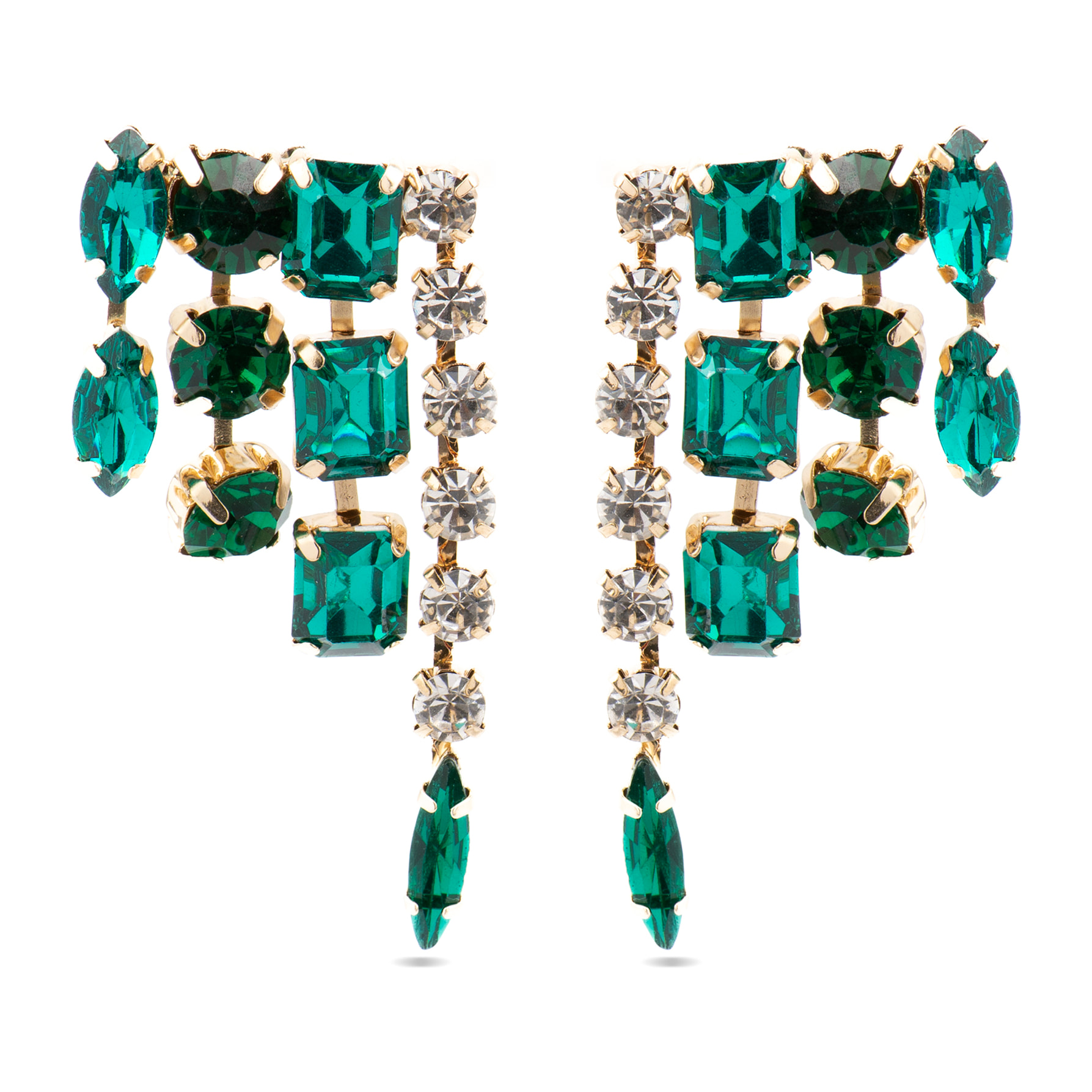 Pendientes con Cristal Multicolor acabado oro 18k