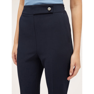 Motivi - Pantaloni flare in tessuto crêpe - Blu