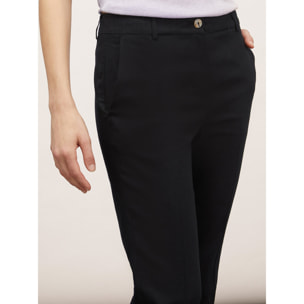 Motivi - Pantalón capri en mezcla de lino - Negro