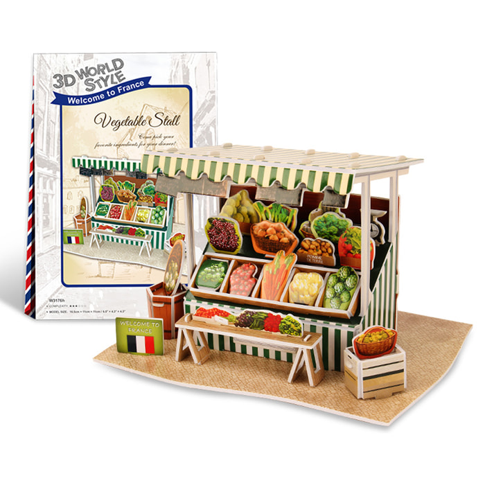 Puzzle 3D WORLD STYLE FRANCIA  Puesto de Verduras tradicional