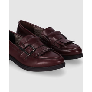 Zapatos de Piel Sintética - Vino - Tacón: 3 cm