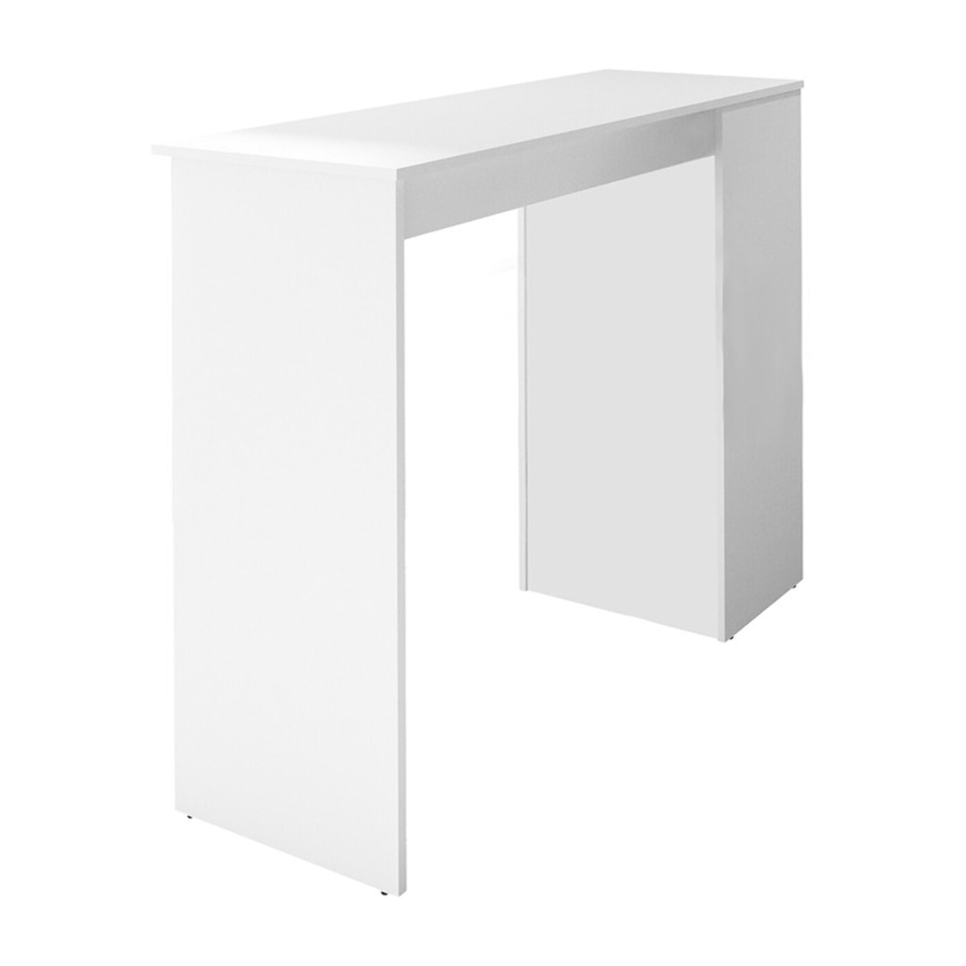 Drazic - table de bar avec rangements - blanc - de 2 à 4 personnes - Blanc