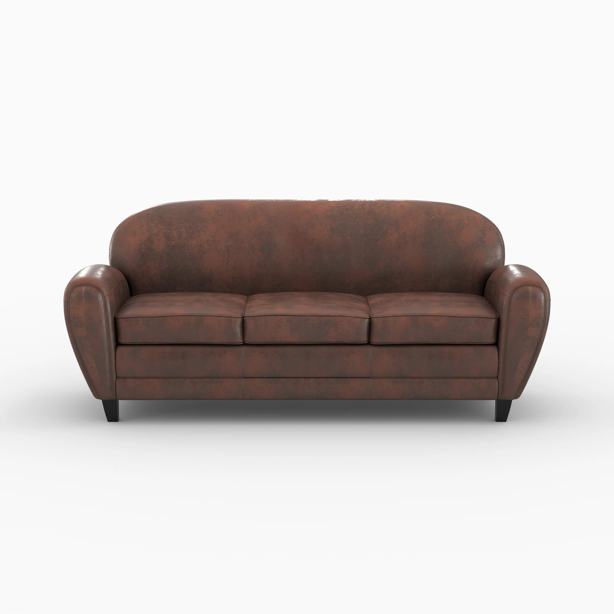 Ensemble canapé et fauteuil marron vieilli 4 places - Club