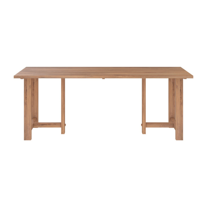 Table rectangulaire Padar 8 personnes en bois de teck recyclé 200 cm