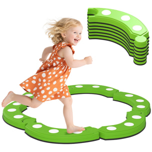 Tabla de Equilibrio para Niños de +3 Años con 6 Piedras de Equilibrio Puntos Táctiles Barra de Equilibrio para Niños para Entrenamiento de Equilibrio en Interiores y Exteriores Verde