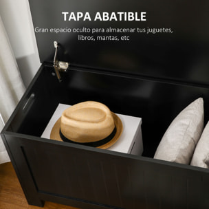Baúl de Almacenaje para Dormitorio Banco de Almacenaje con Tapa Baúl de Almacenaje Versátil con Bisagra de Seguridad para Pasillo Salón 81x40x46 cm Negro