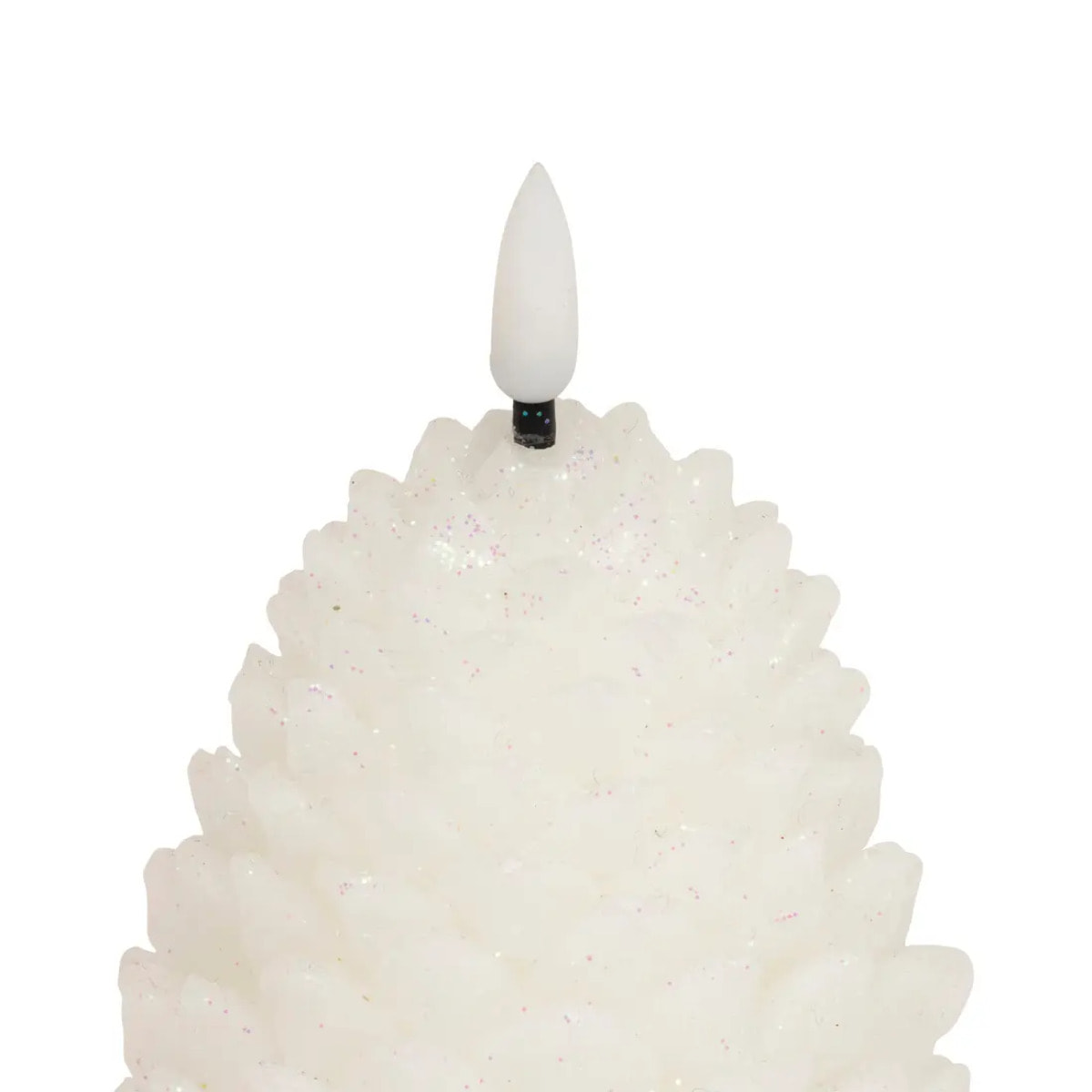 Bougie LED forme pomme de pain H.13cm blanc