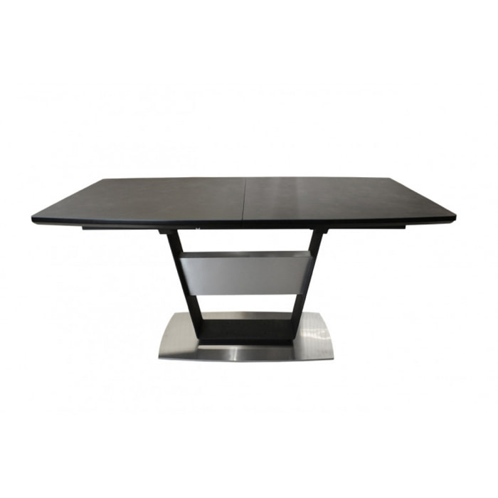 Table de repas extensible 160/210 cm céramique gris piétement métal - VALENCIA