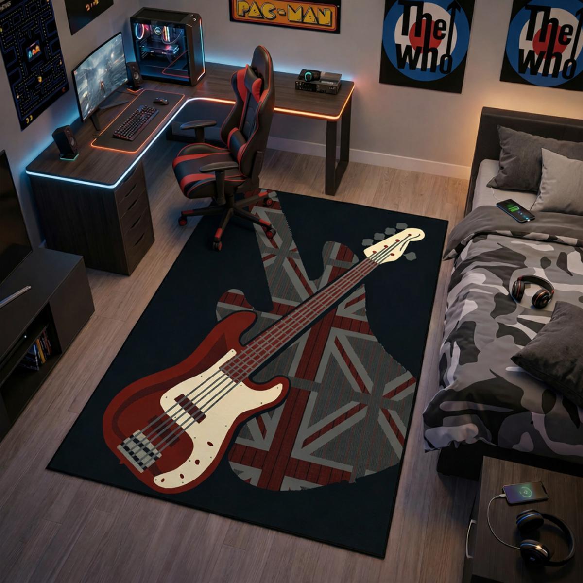 Très grand tapis Rock 'n' roll idéal pour chambre d'ado