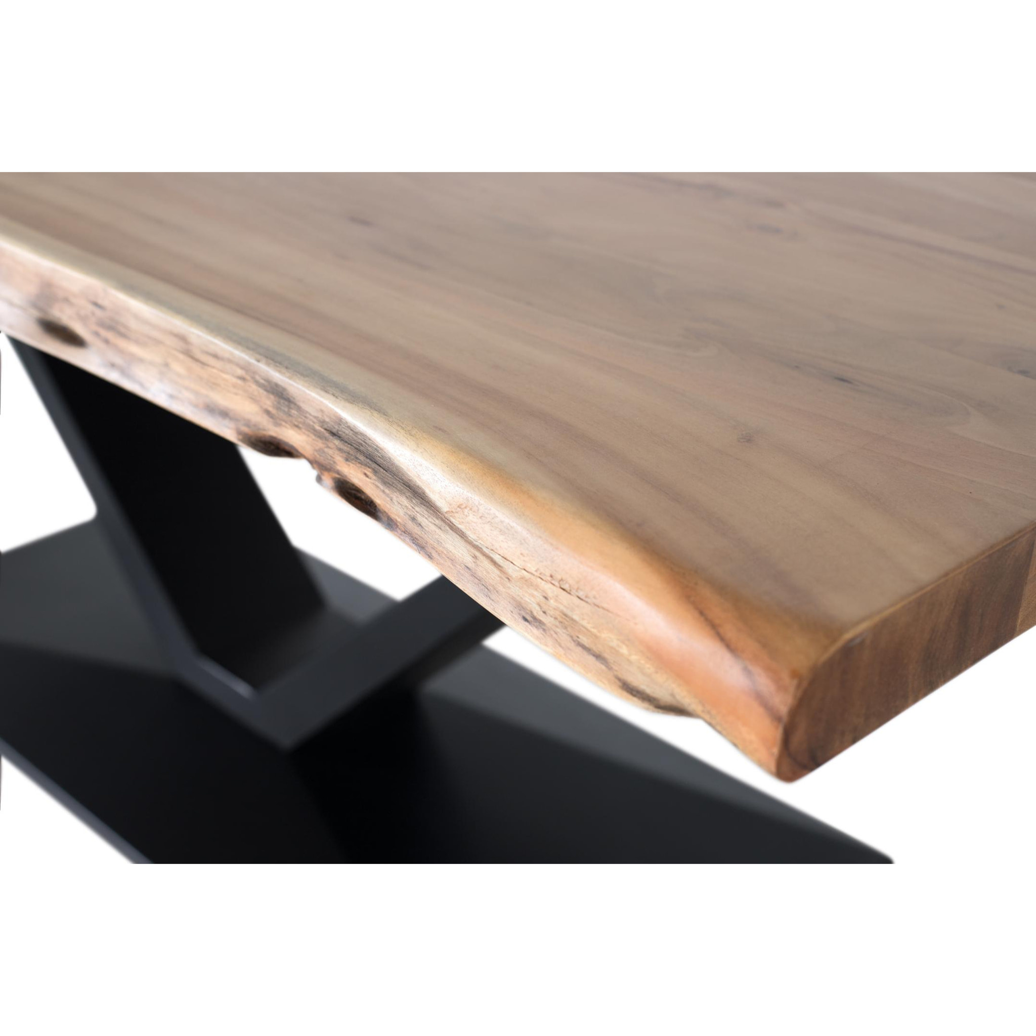Mesas de Comedor de Madera Maciza de Acacia 200 Cm Estilo Industrial Moderno
