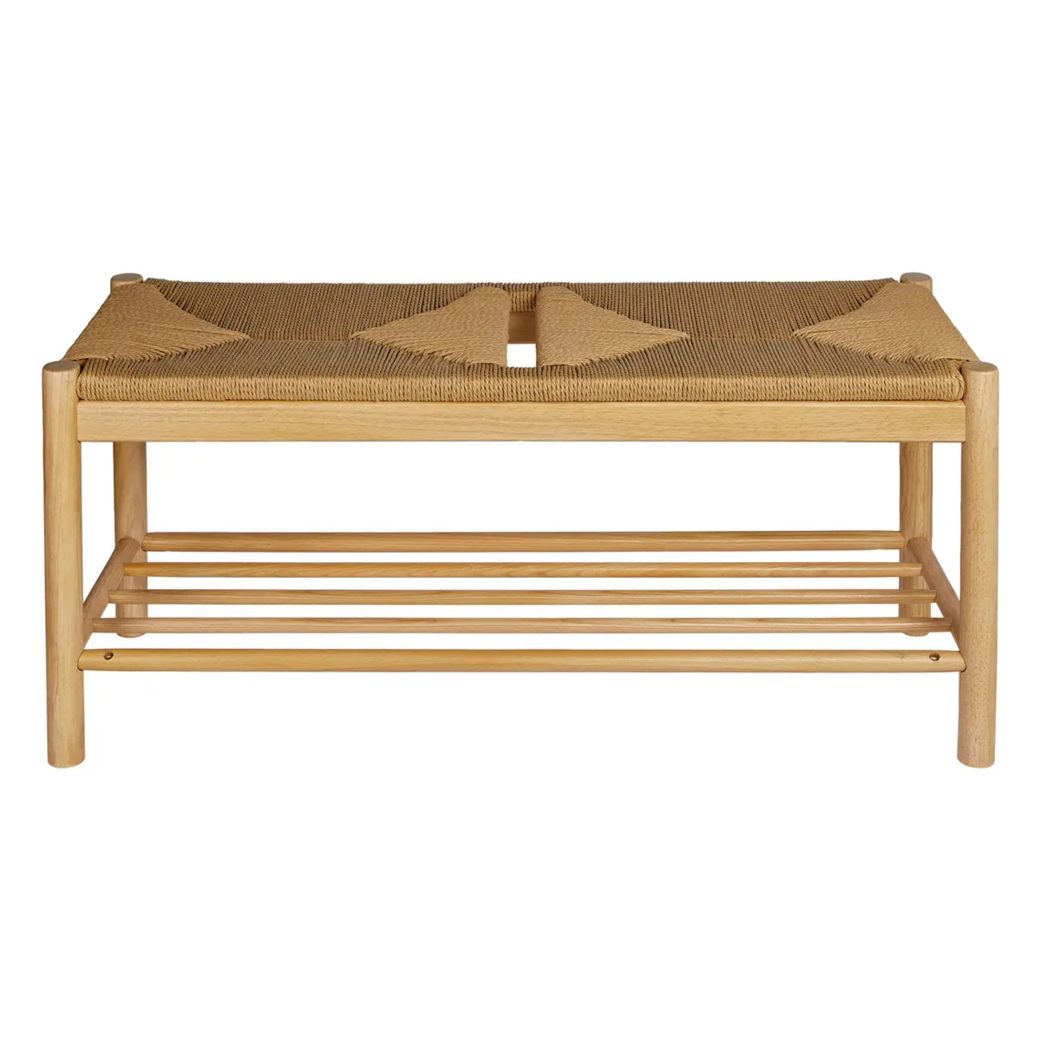 Banc "Maesi" hévéa beige 95x35cm