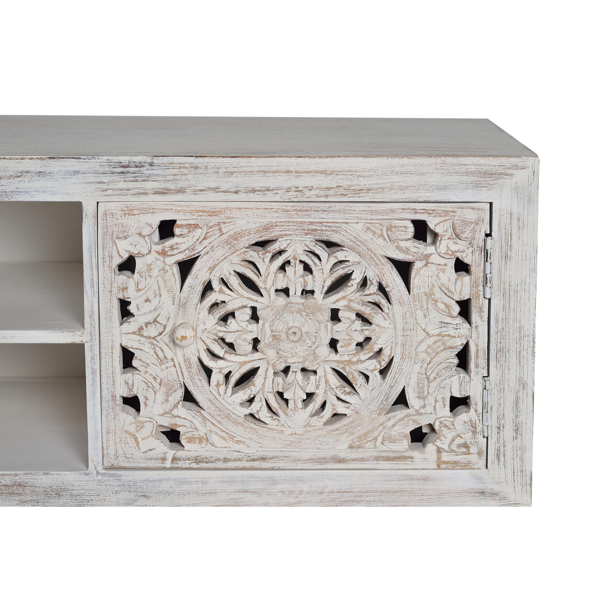 Mueble TV de Madera de Mango 170 Cm Estilo Étnico Boho Tallado